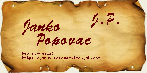 Janko Popovac vizit kartica
